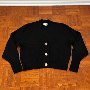 H&M Black Cardigan with Gold Buttons L